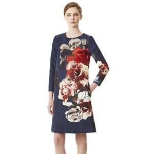 Carolina Herrera Floral Print Knee-Length Dress Size: M | US 8